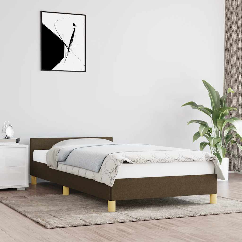 Rám Postele Bez Matrace Tmavě Hnědá 100 X 200 Cm Textil