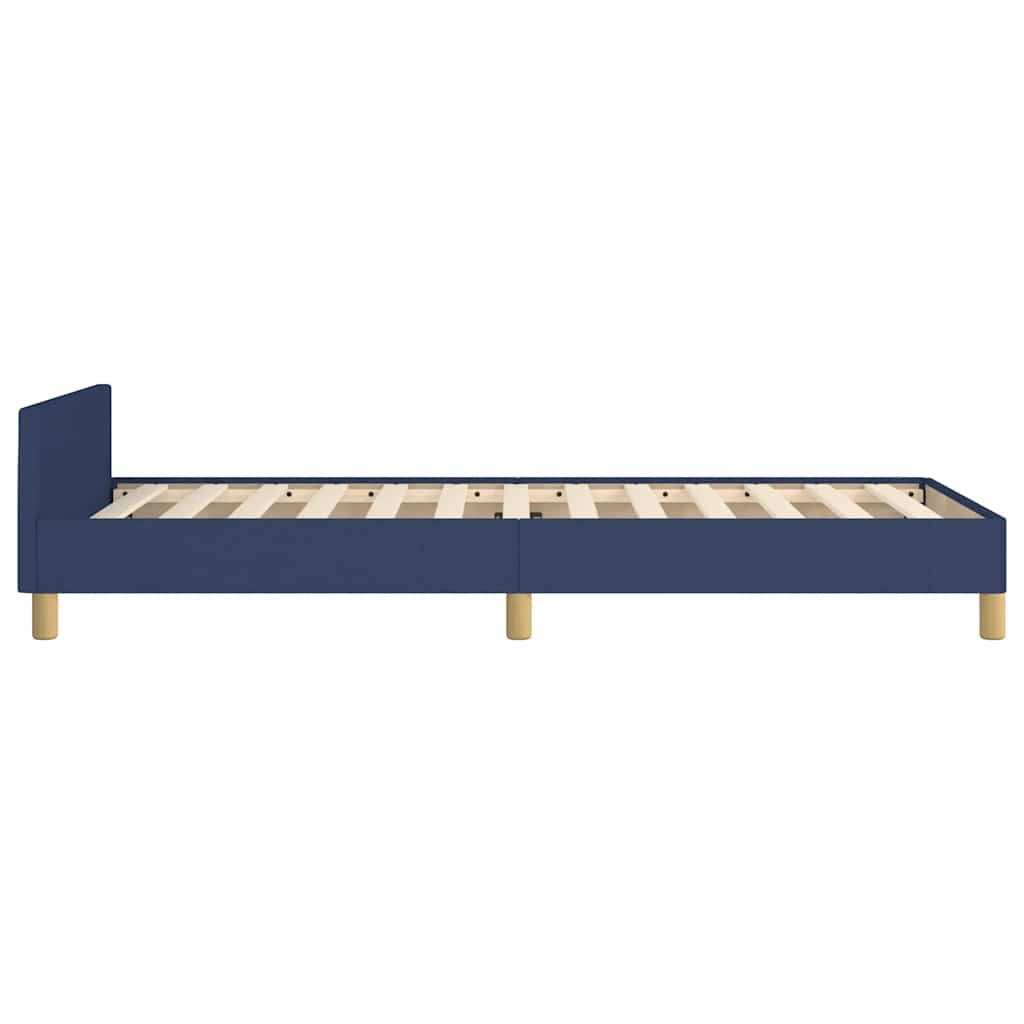 Rám Postele S Čelem Bez Matrace Modrý 100X200 Cm Textil