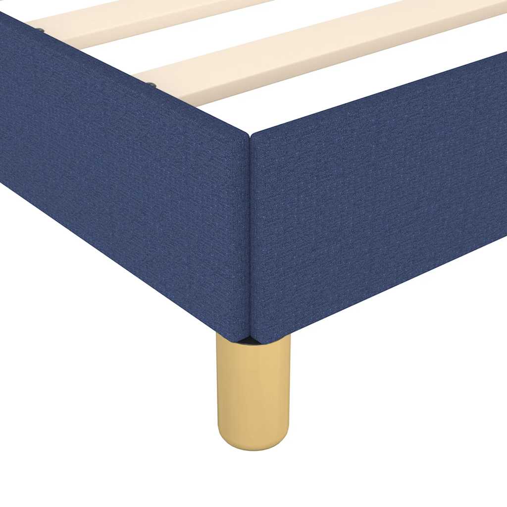 Rám Postele S Čelem Bez Matrace Modrý 100X200 Cm Textil