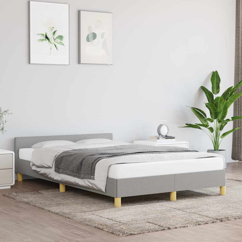 Rám Postele Bez Matrace Světle Šedá 120 X 200 Cm Textil