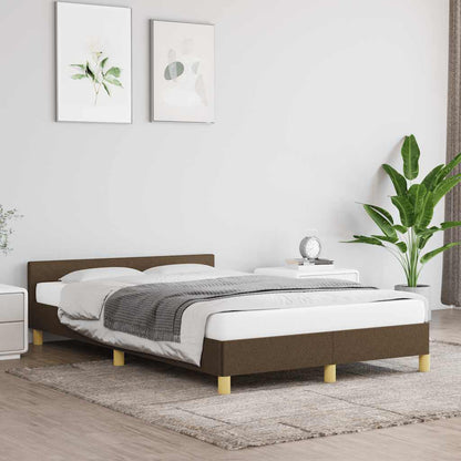 Rám Postele Bez Matrace Tmavě Hnědá 120 X 200 Cm Textil
