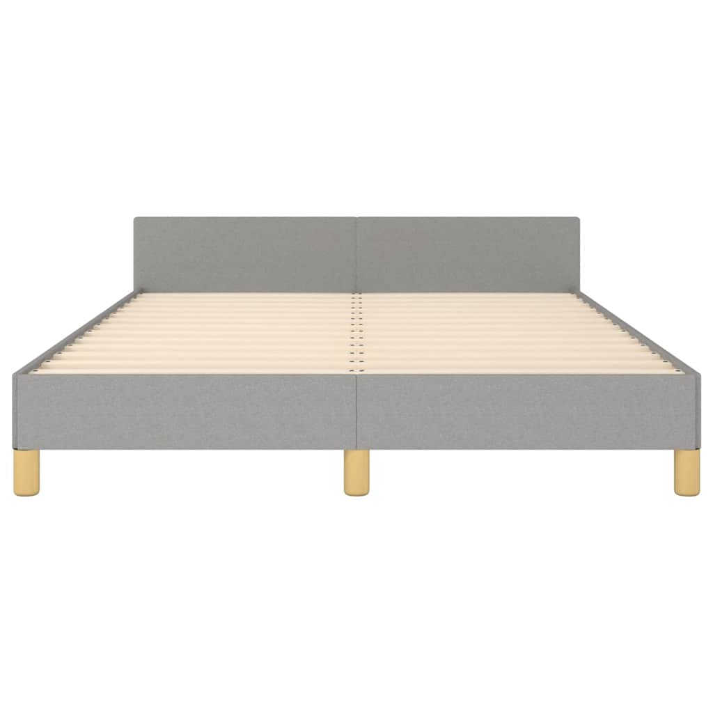 Rám Postele Bez Matrace Světle Šedý 140 X 190 Cm Textil