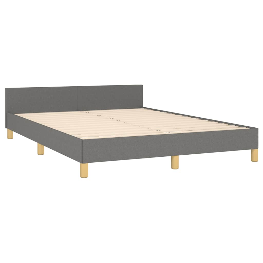 Rám Postele Bez Matrace Tmavě Šedý 140 X 190 Cm Textil