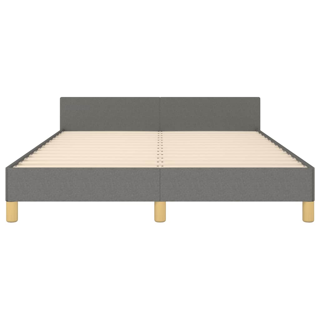 Rám Postele Bez Matrace Tmavě Šedý 140 X 190 Cm Textil