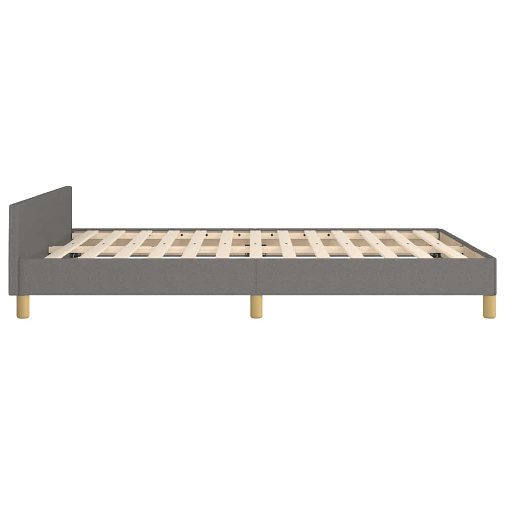 Rám Postele Bez Matrace Tmavě Šedý 140 X 190 Cm Textil