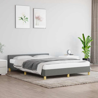 Rám Postele Bez Matrace Tmavě Šedý 140 X 190 Cm Textil