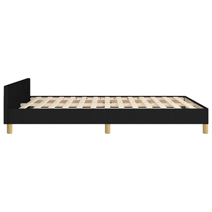 Rám Postele Bez Matrace Černý 140 X 190 Cm Textil
