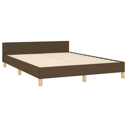 Rám Postele Bez Matrace Tmavě Hnědý 140 X 190 Cm Textil