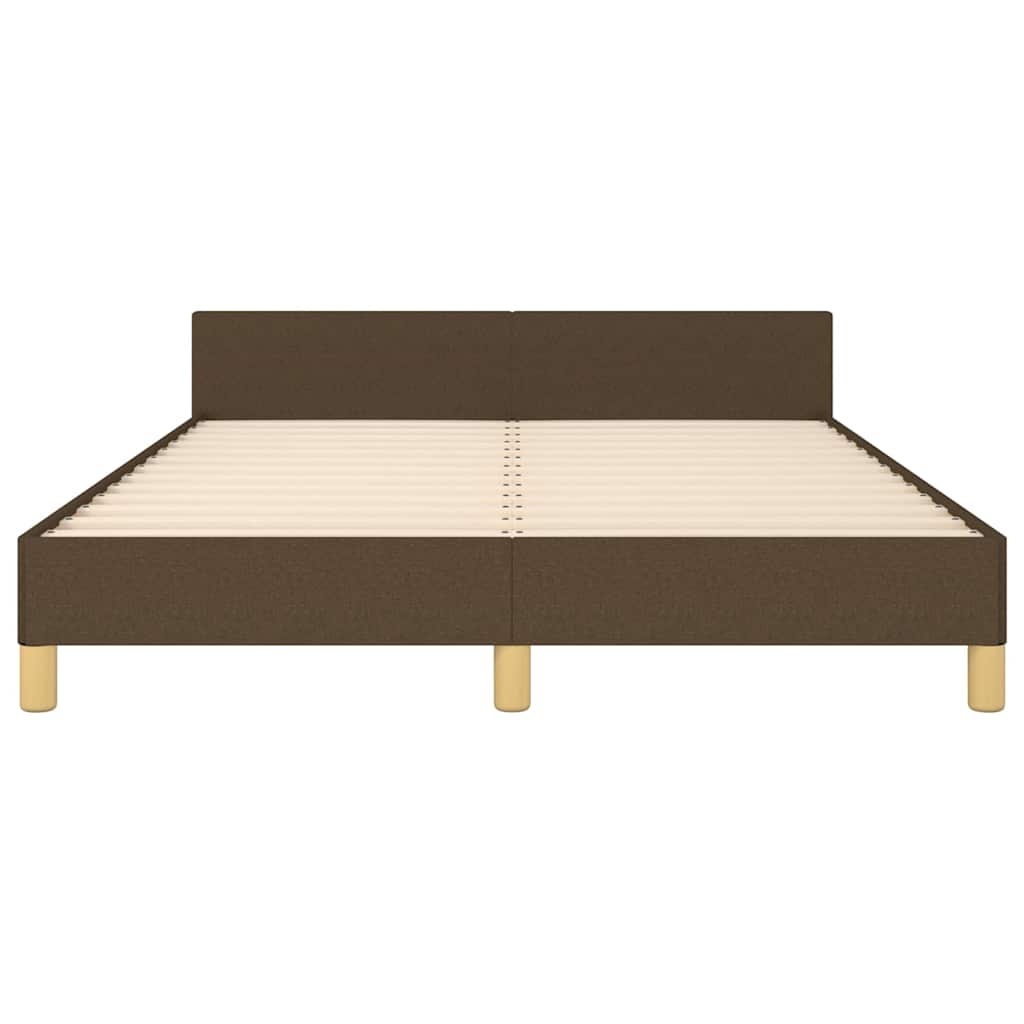 Rám Postele Bez Matrace Tmavě Hnědý 140 X 190 Cm Textil