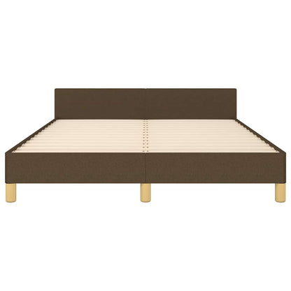 Rám Postele Bez Matrace Tmavě Hnědý 140 X 190 Cm Textil