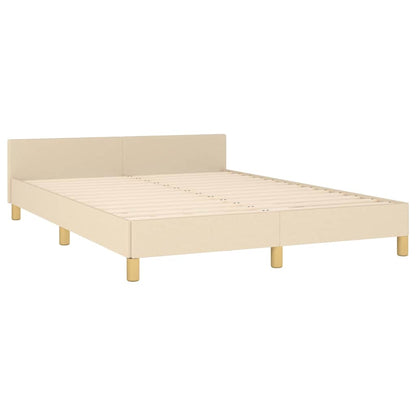Rám Postele Bez Matrace Krémový 140 X 190 Cm Textil