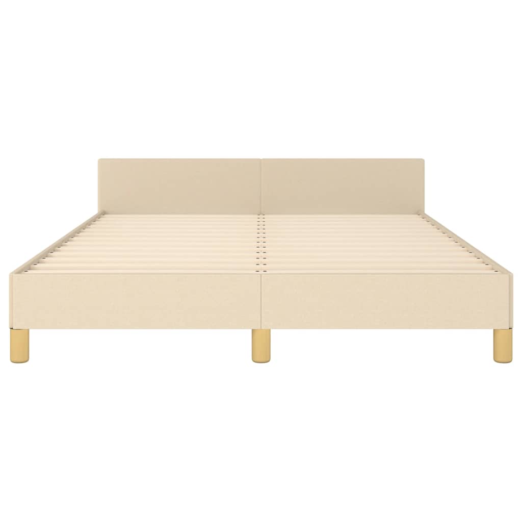 Rám Postele Bez Matrace Krémový 140 X 190 Cm Textil