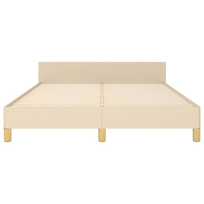 Rám Postele Bez Matrace Krémový 140 X 190 Cm Textil