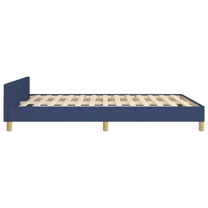 Rám Postele S Čelem Bez Matrace Modrý 140 X 190 Cm Textil