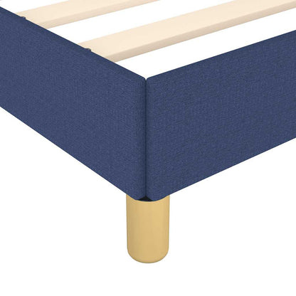 Rám Postele S Čelem Bez Matrace Modrý 140 X 190 Cm Textil