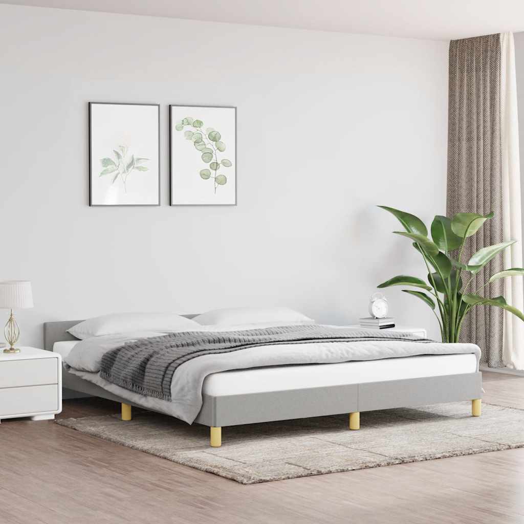 Rám Postele Bez Matrace Světle Šedý 160 X 200 Cm Textil
