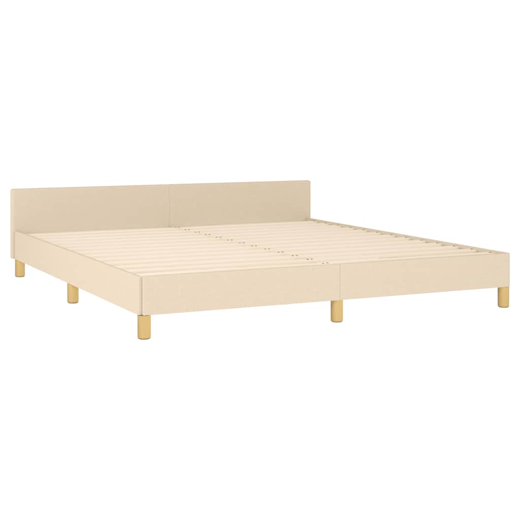 Rám Postele Bez Matrace Krémový 160 X 200 Cm Textil