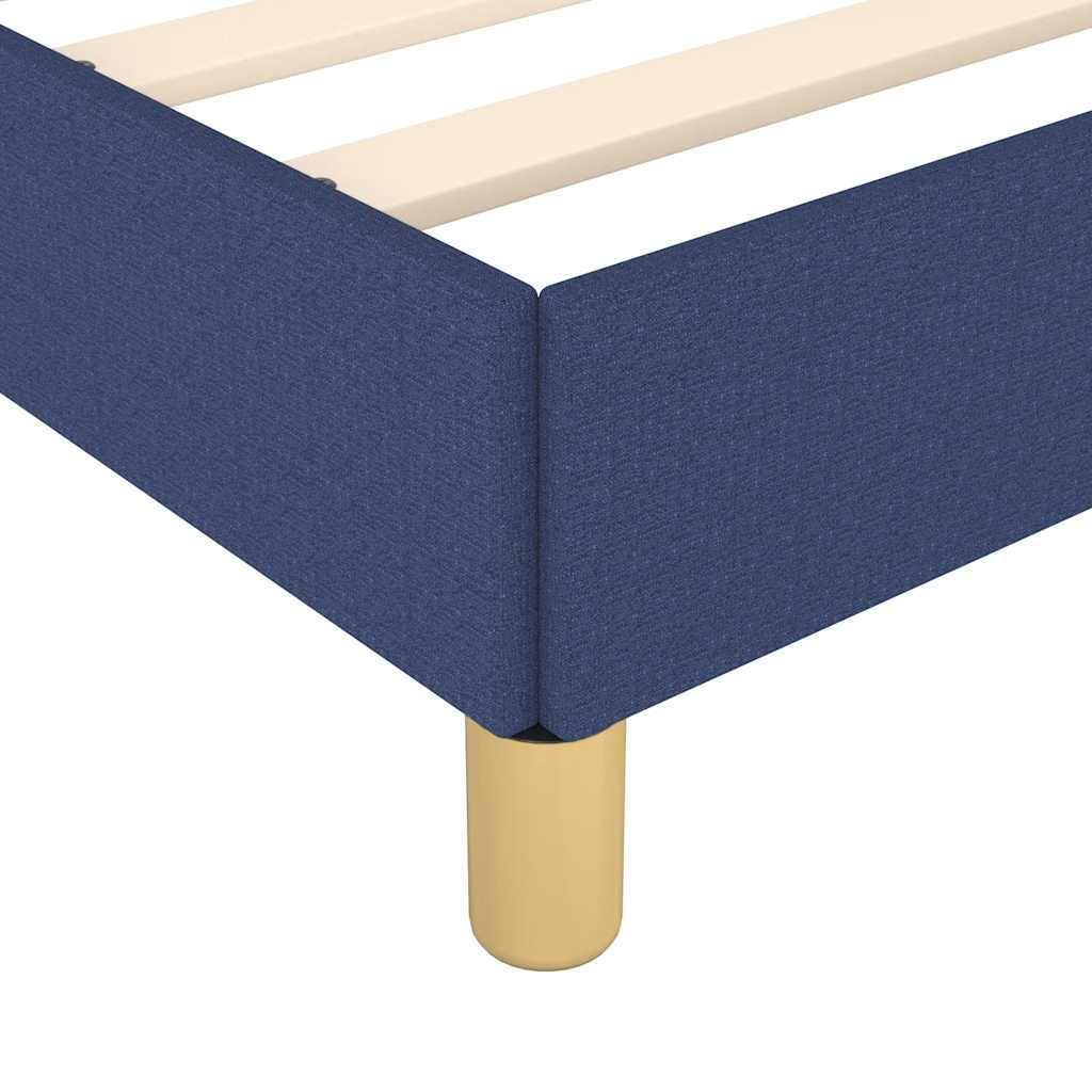 Rám Postele S Čelem Bez Matrace Modrý 160 X 200 Cm Textil