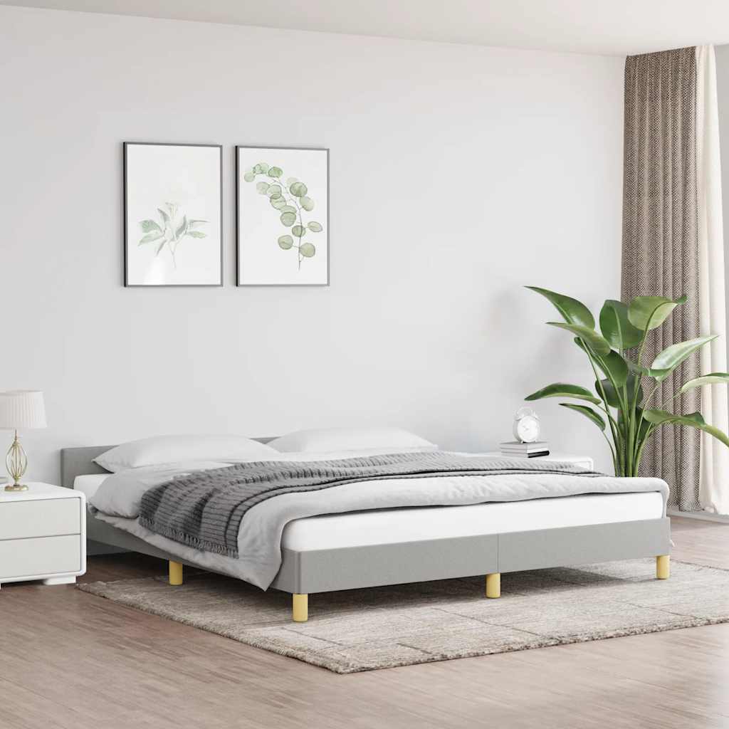 Rám Postele Bez Matrace Světle Šedý 180 X 200 Cm Textil