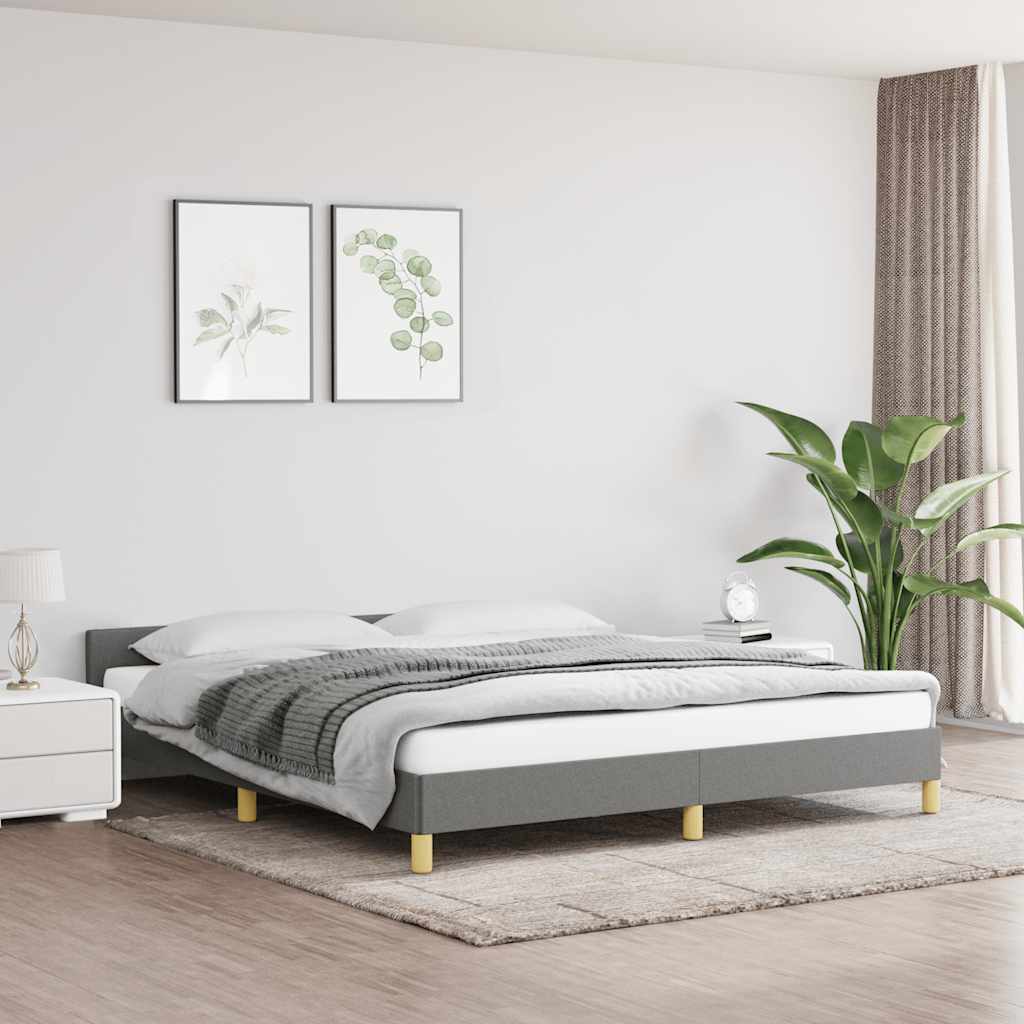 Rám Postele Bez Matrace Tmavě Šedý 180 X 200 Cm Textil