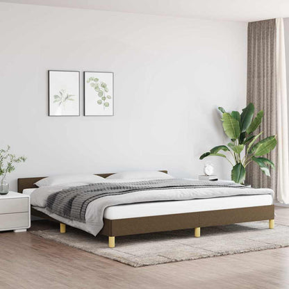 Rám Postele Bez Matrace Tmavě Hnědý 200 X 200 Cm Textil