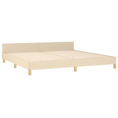 Rám Postele Bez Matrace Krémový 200 X 200 Cm Textil