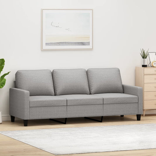 3Místná Pohovka Světle Šedá 180 Cm Textil
