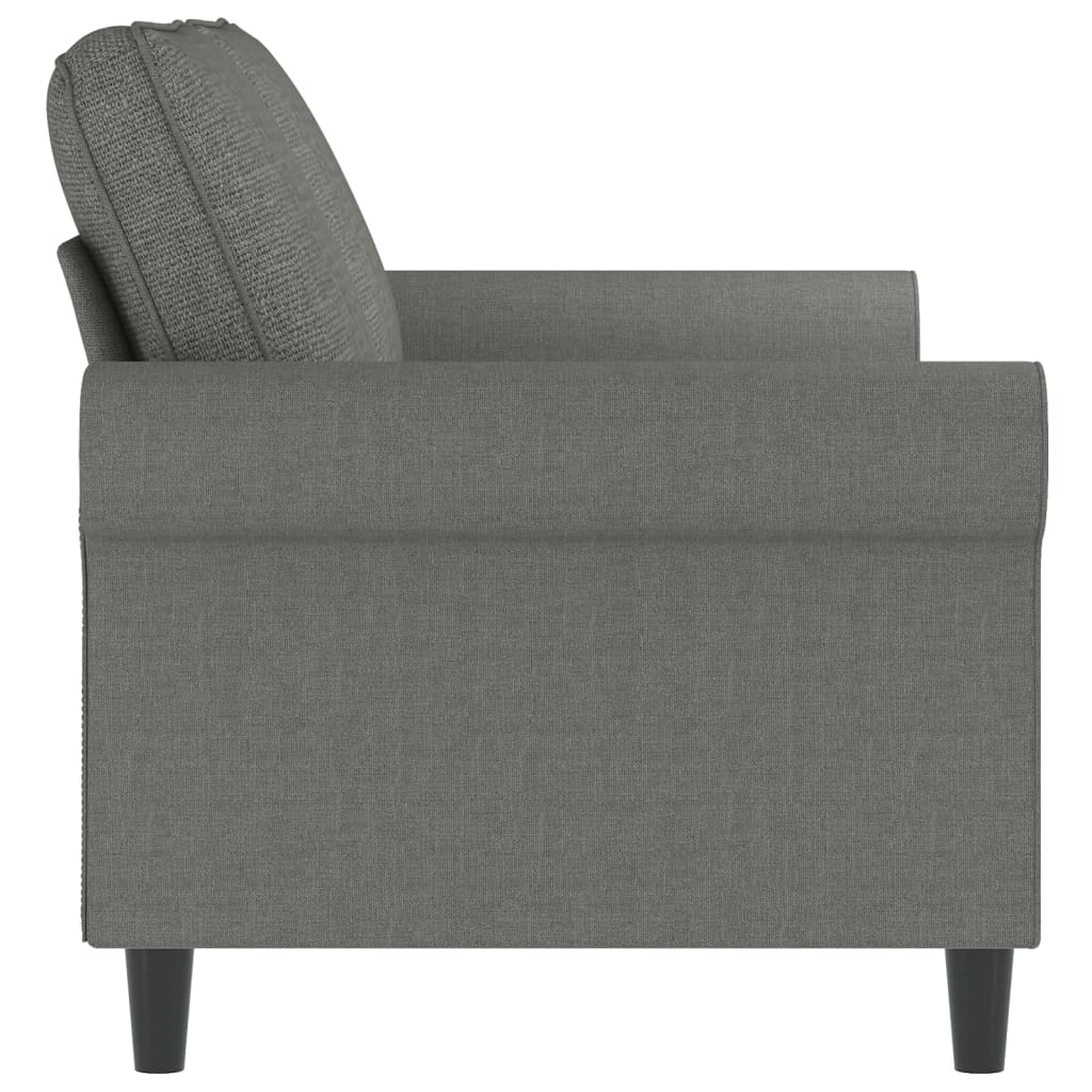 2Místná Pohovka Tmavě Šedá 140 Cm Textil