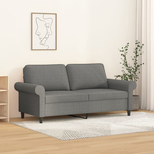 2Místná Pohovka Tmavě Šedá 140 Cm Textil