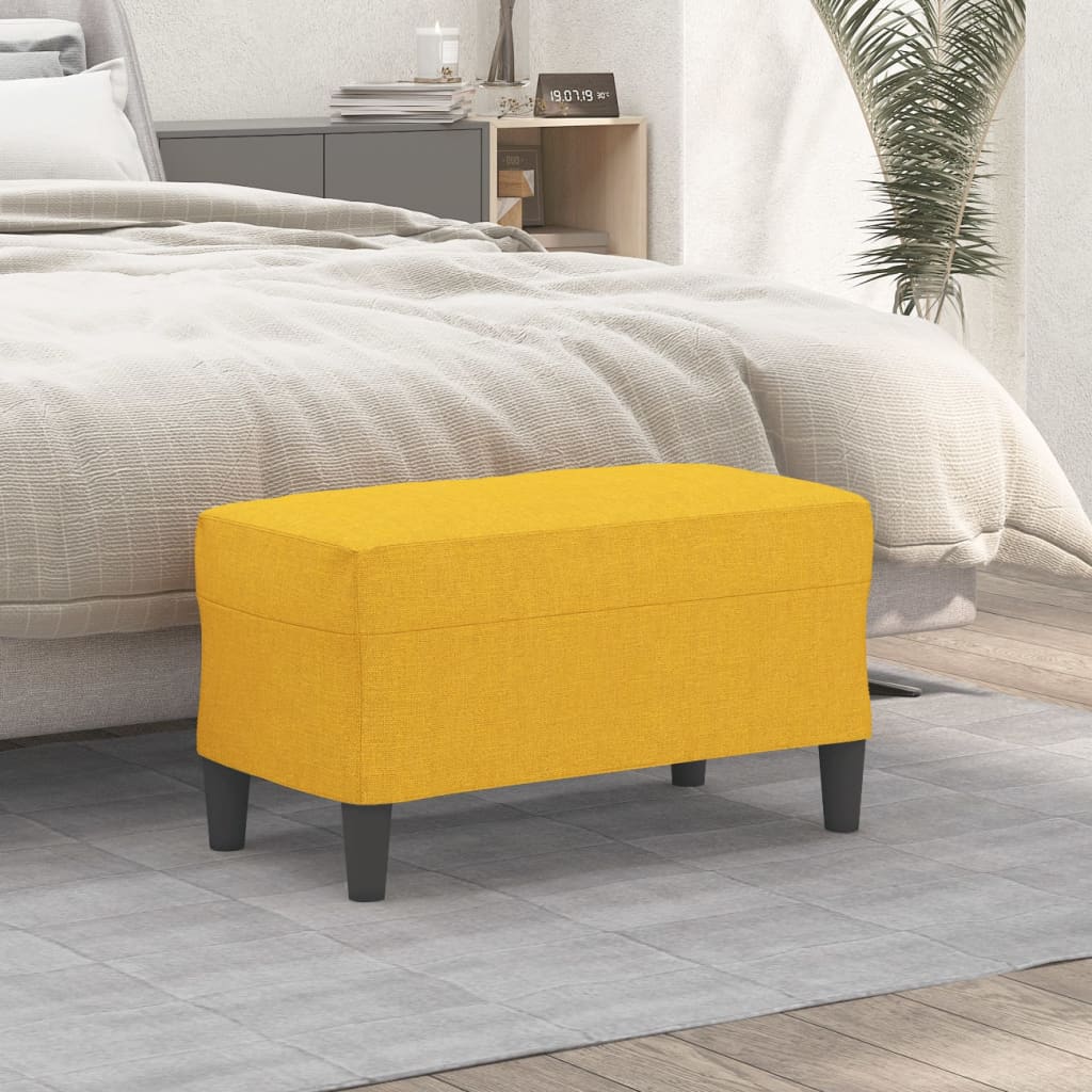 Lavice Světle Žlutá 70X35X41 Cm Textil