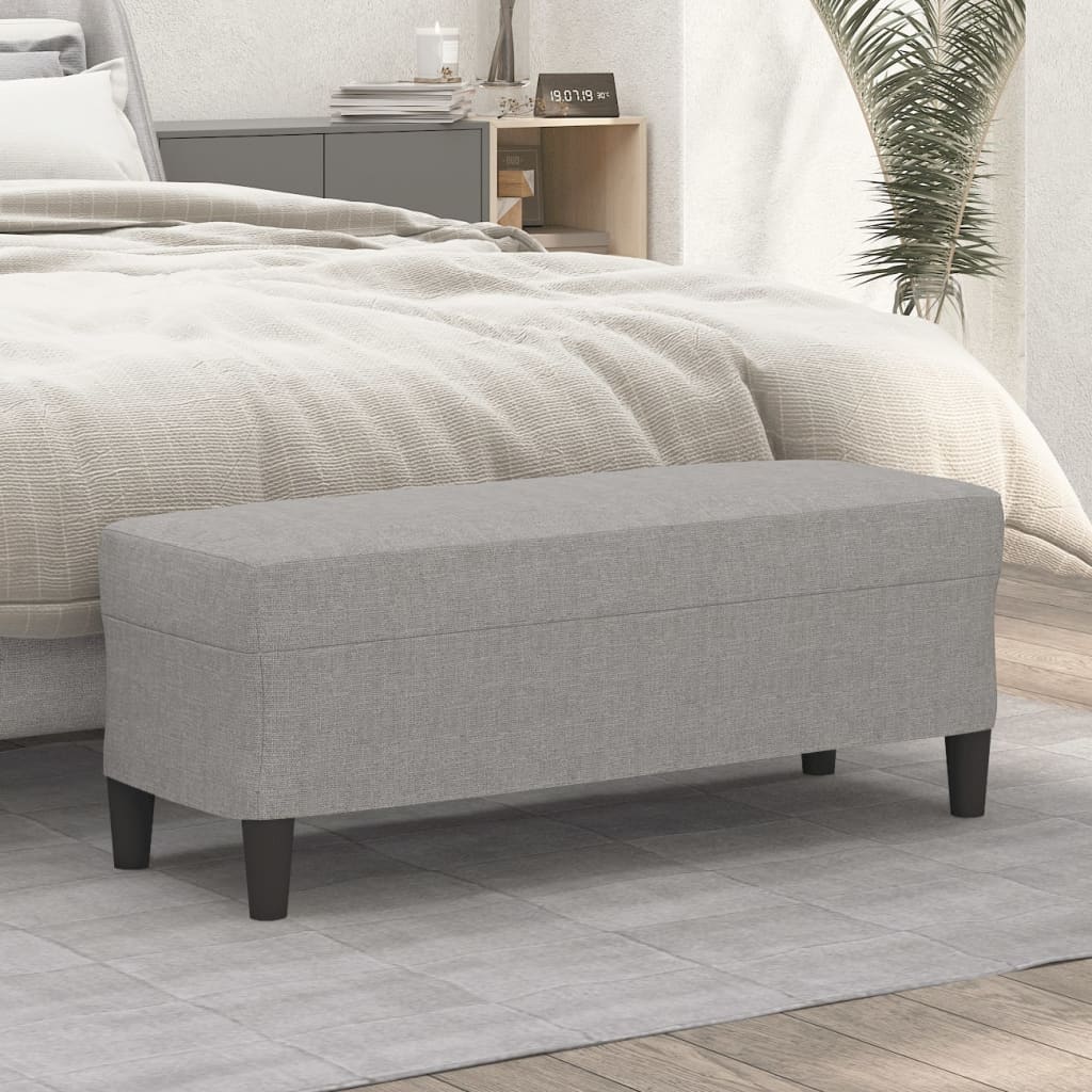 Lavice Světle Šedá 100 X 35 X 41 Cm Textil