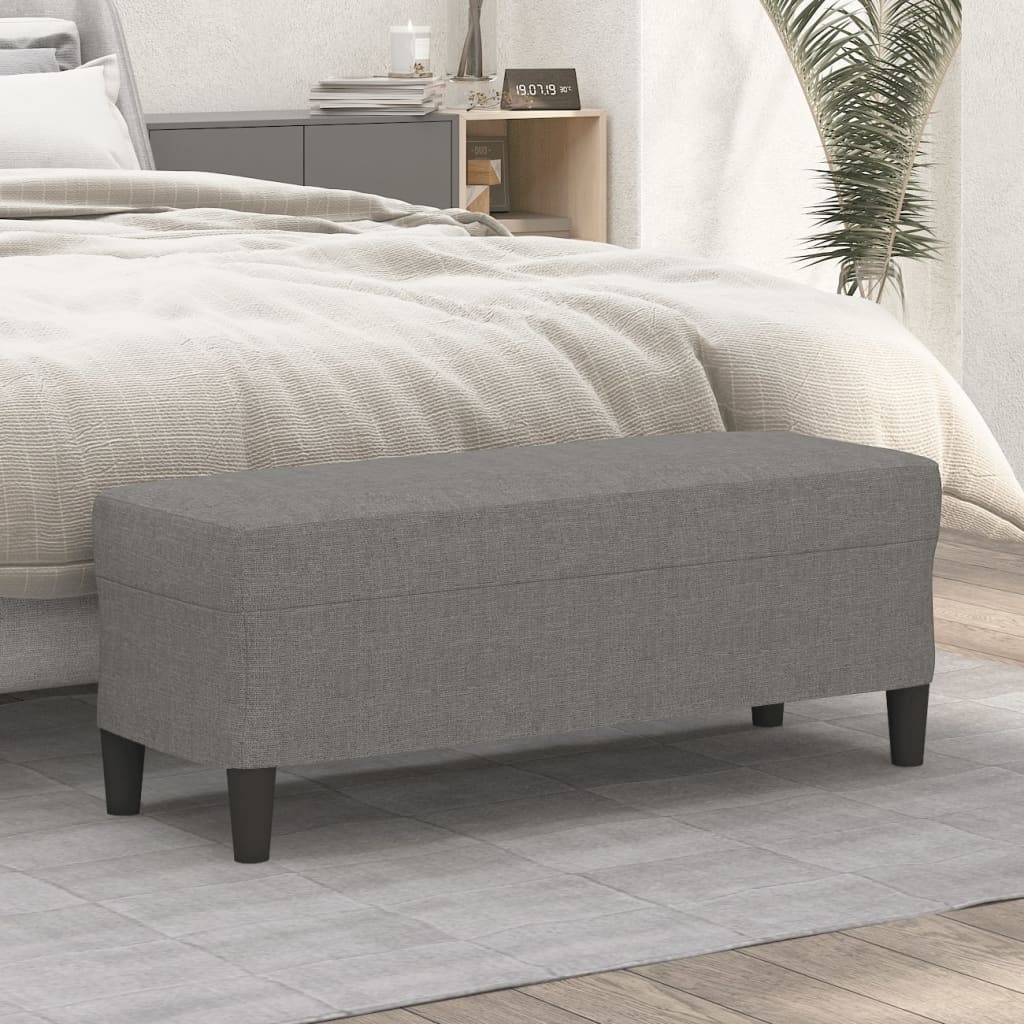 Lavice Tmavě Šedá 100 X 35 X 41 Cm Textil