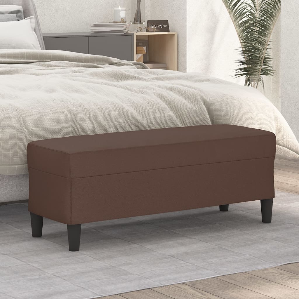 Lavice Hnědá 100X35X41 Cm Umělá Kůže