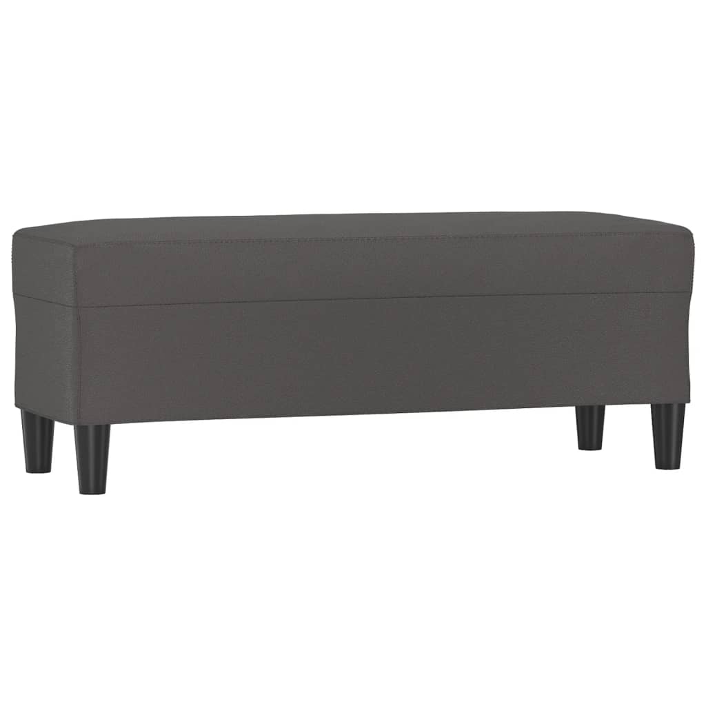 Lavice Šedá 100X35X41 Cm Umělá Kůže