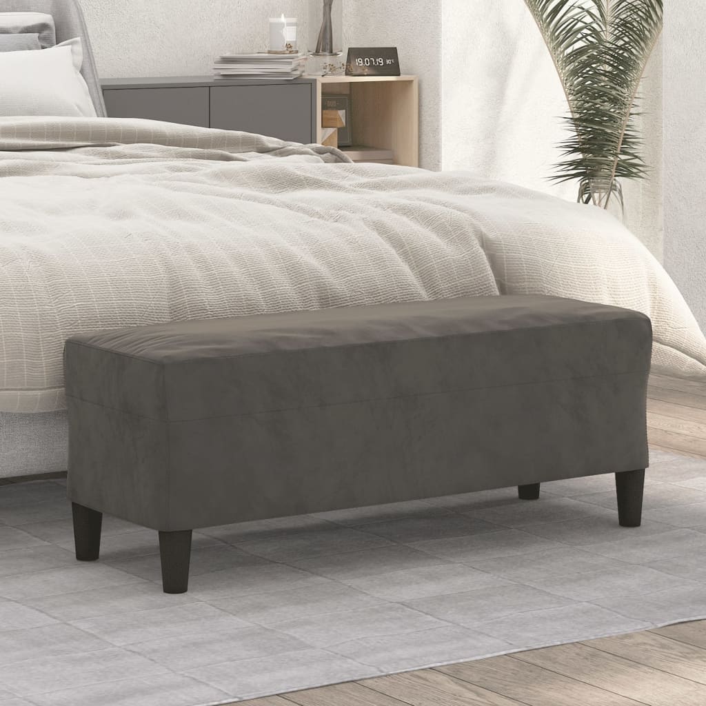 Lavice Tmavě Šedá 100 X 35 X 41 Cm Samet