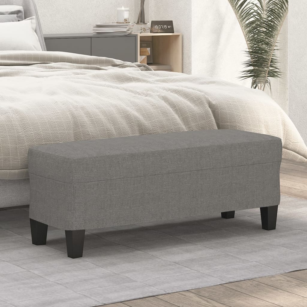 Lavice Tmavě Šedá 100 X 35 X 41 Cm Textil