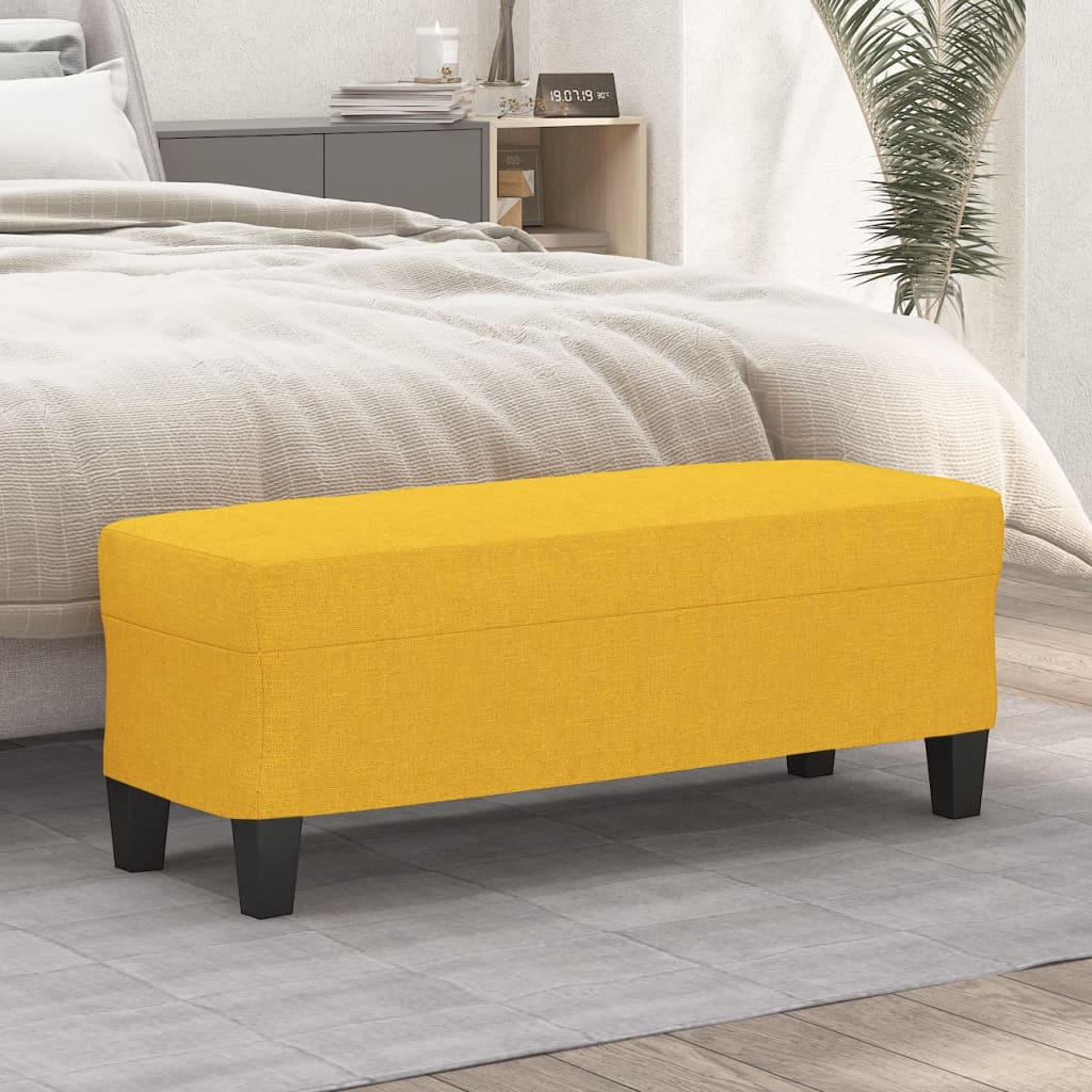 Lavice Světle Žlutá 100 X 35 X 41 Cm Textil