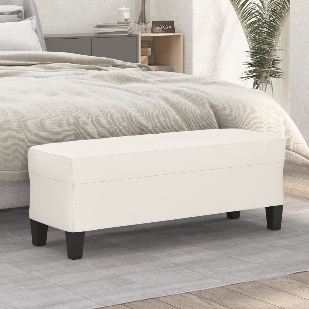 Lavice Krémová 100X35X41 Cm Umělá Kůže