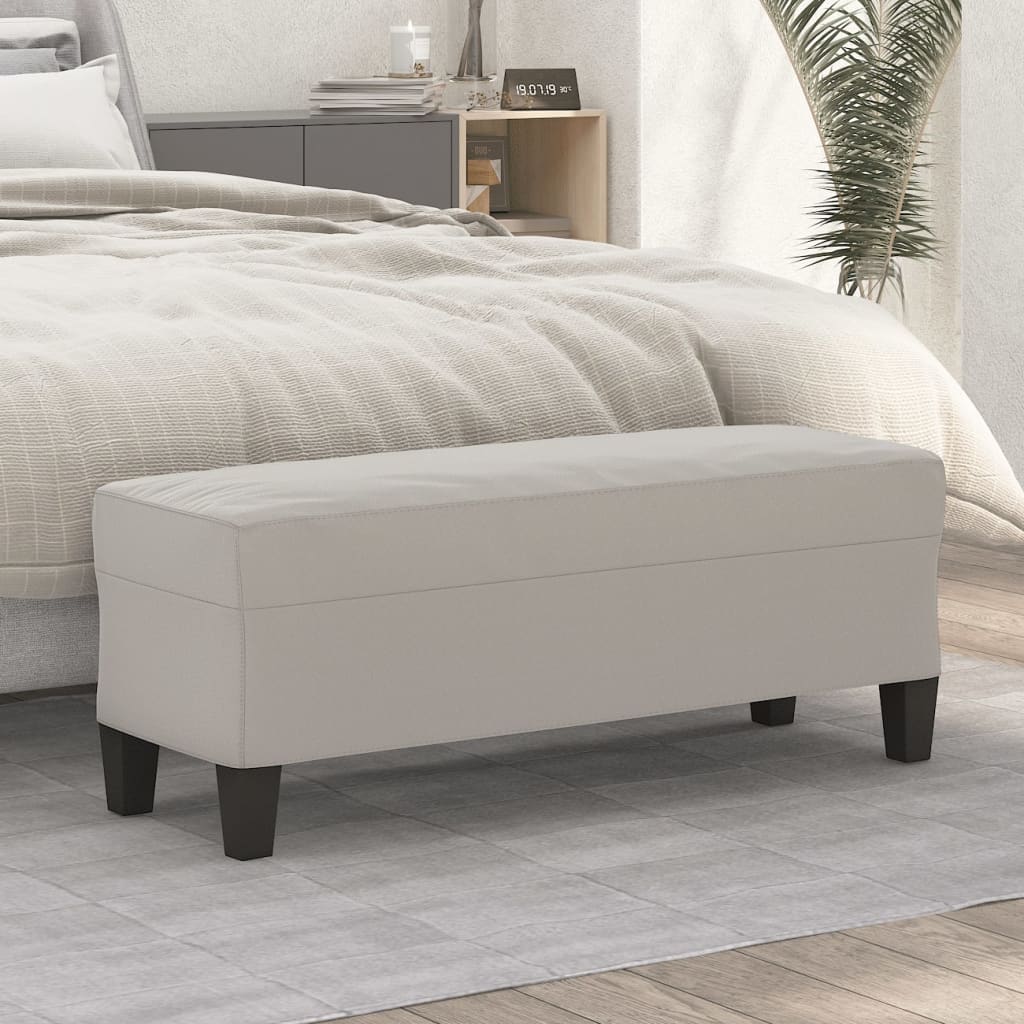 Lavice Světle Šedá 100 X 35 X 41 Cm Tkanina Z Mikrovlákna