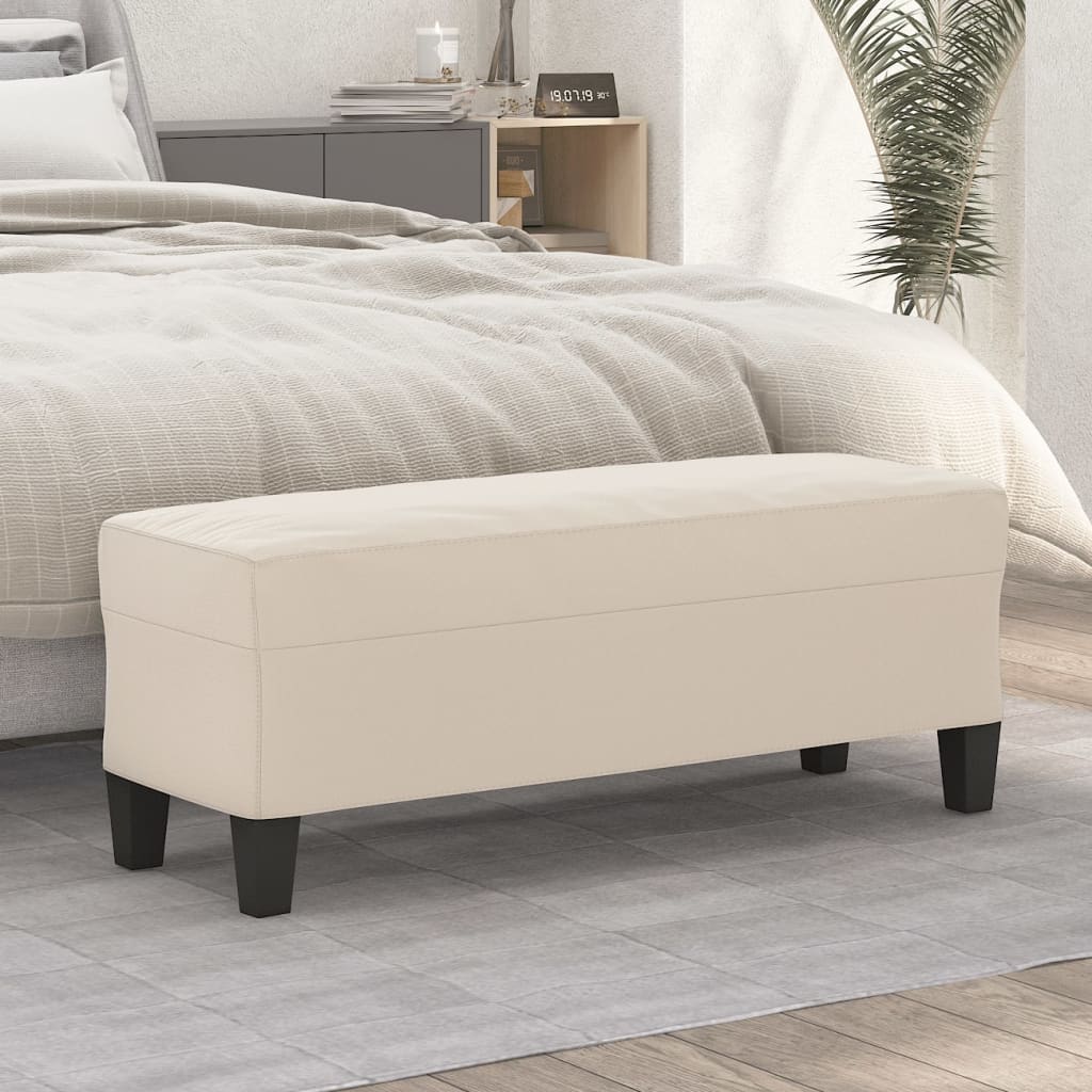 Lavice Krémová 100 X 35 X 41 Cm Tkanina Z Mikrovlákna