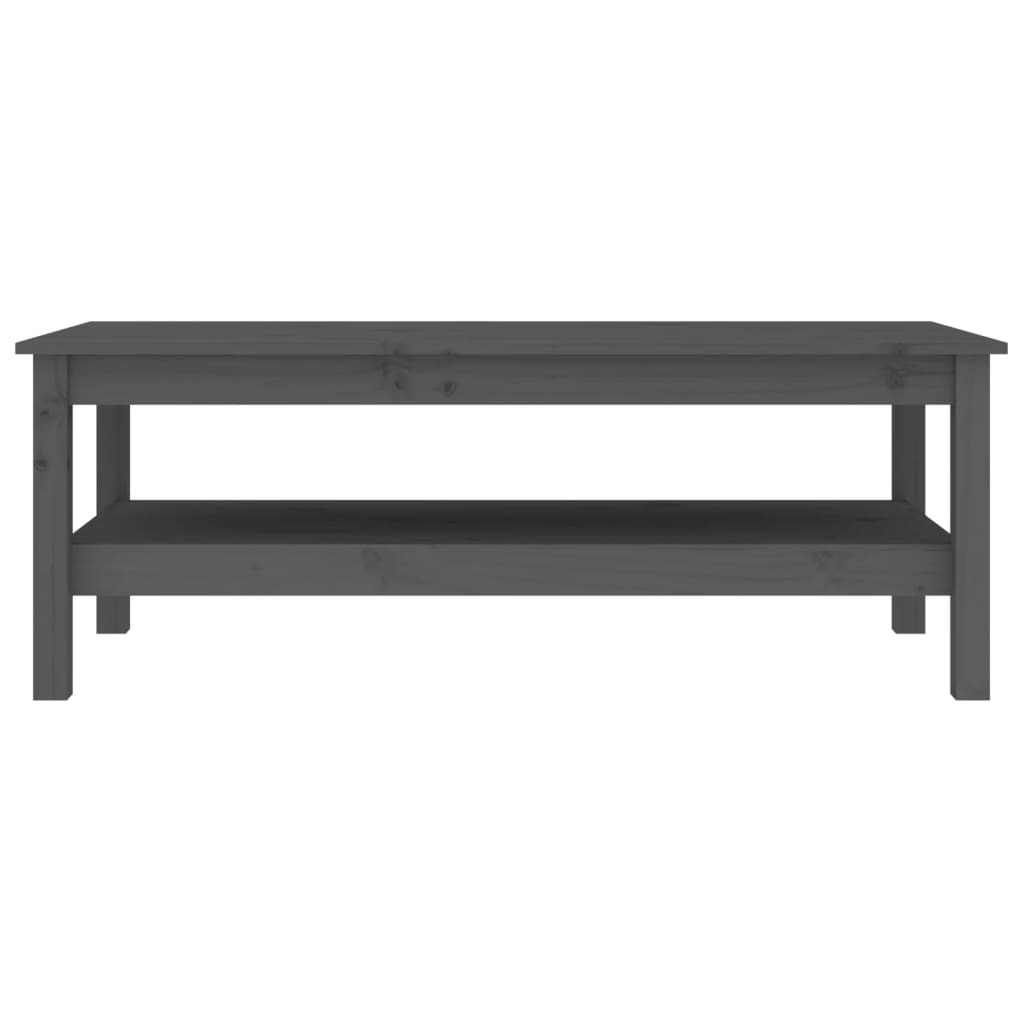 Konferenční Stolek Šedý 110 X 50 X 40 Cm Masivní Borové Dřevo