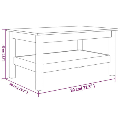 Konferenční Stolek 80 X 50 X 40 Cm Masivní Borové Dřevo