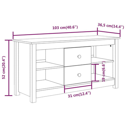 Tv Skříňka 103 X 36,5 X 52 Cm Masivní Borové Dřevo