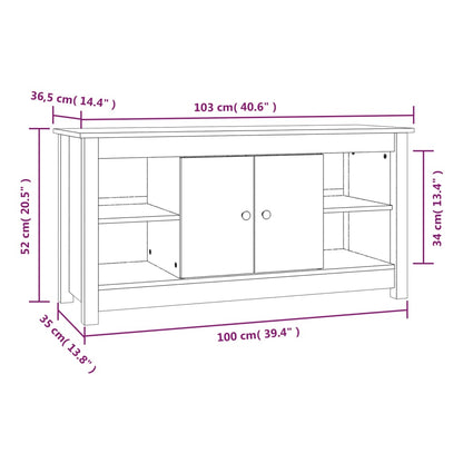 Tv Skříňka 103 X 36,5 X 52 Cm Masivní Borové Dřevo