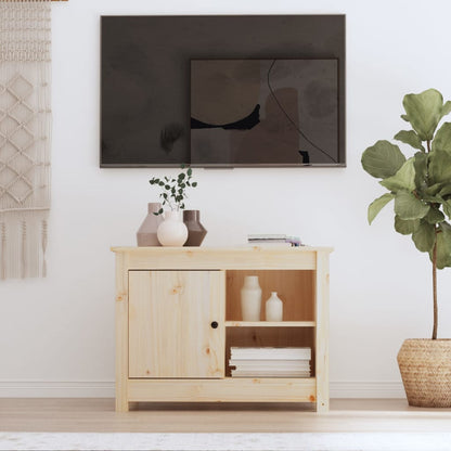 Tv Skříňka Šedá 70 X 36,5 X 52 Cm Masivní Borové Dřevo
