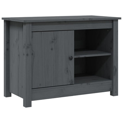 Tv Skříňka Šedá 70 X 36,5 X 52 Cm Masivní Borové Dřevo
