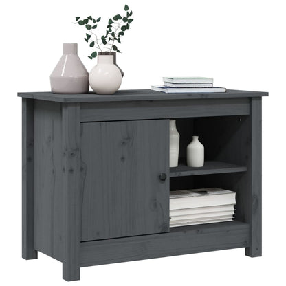 Tv Skříňka Šedá 70 X 36,5 X 52 Cm Masivní Borové Dřevo