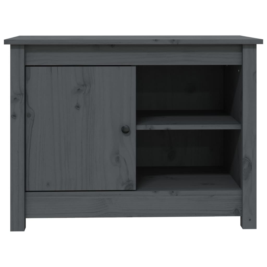 Tv Skříňka Šedá 70 X 36,5 X 52 Cm Masivní Borové Dřevo
