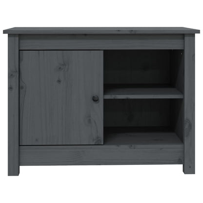 Tv Skříňka Šedá 70 X 36,5 X 52 Cm Masivní Borové Dřevo