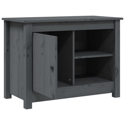 Tv Skříňka Šedá 70 X 36,5 X 52 Cm Masivní Borové Dřevo